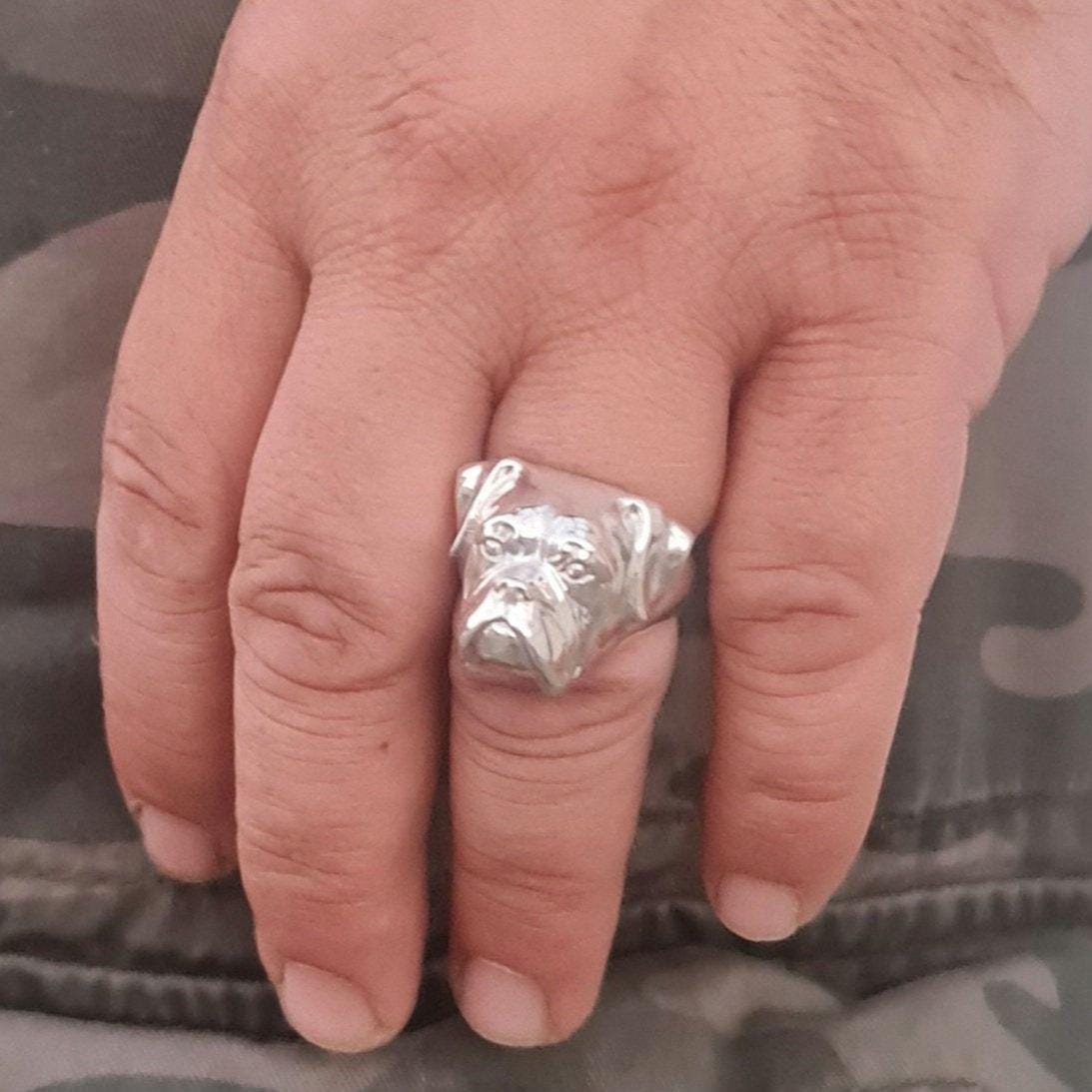 Handmade 925 Silver Boxer Dog Ring: Animal Lover Gift