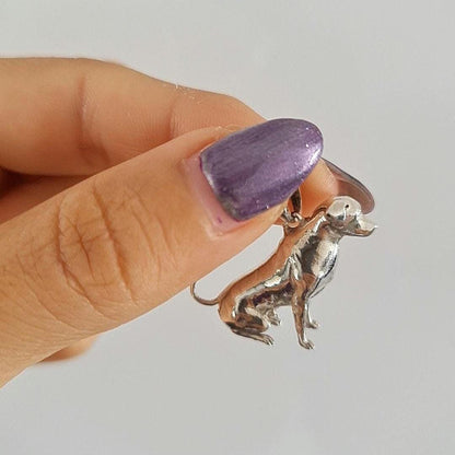 Handmade Labrador Retriever Pendant: Minimalist Sterling Silver Dog Silhouette