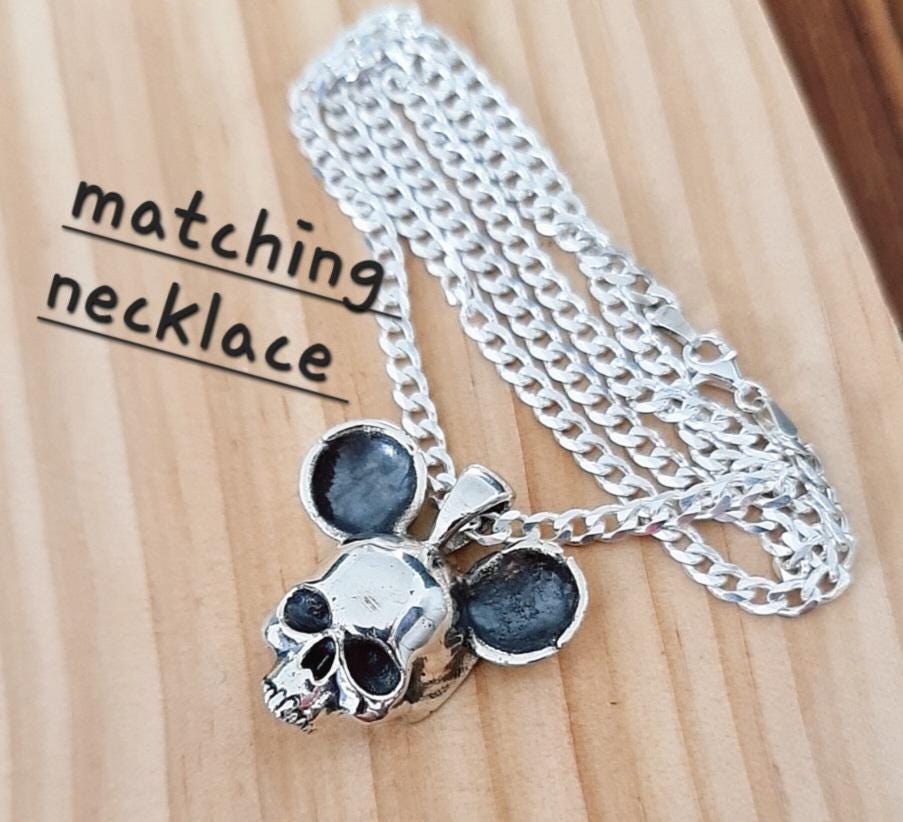 Handmade Sterling Silver Mouse Skull Ring: Gothic Statement piece