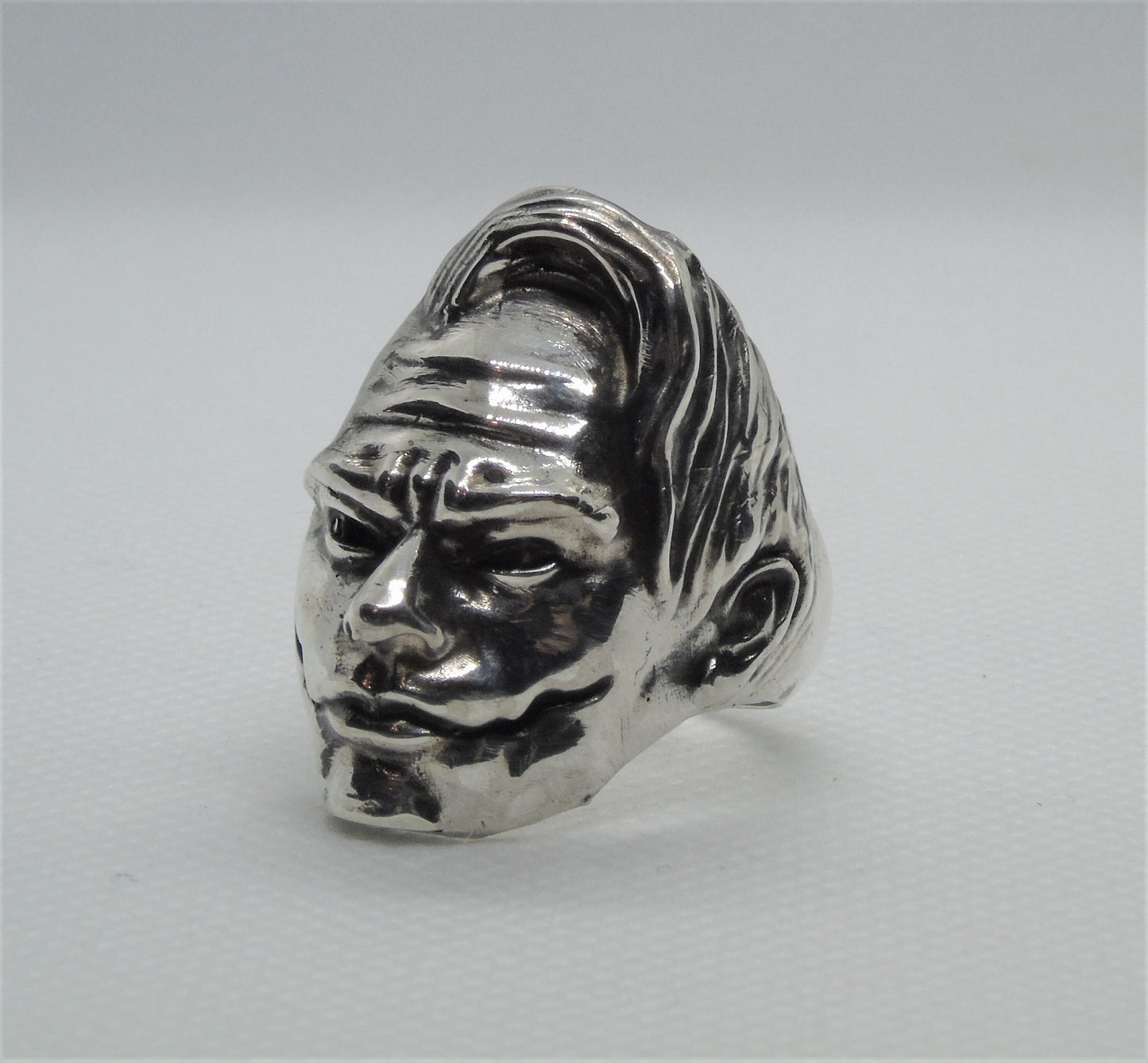 Handmade Sterling Silver Joker Ring: Intricate Statement Jewelry Gift