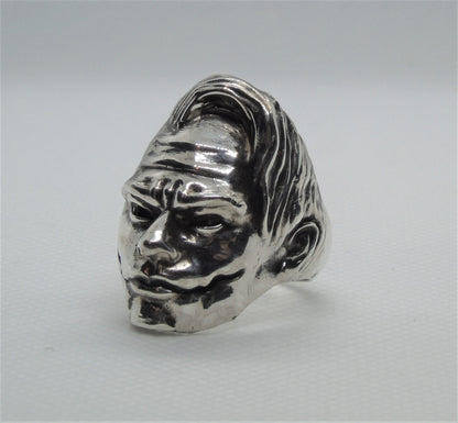 Handmade Sterling Silver Joker Ring: Intricate Statement Jewelry Gift