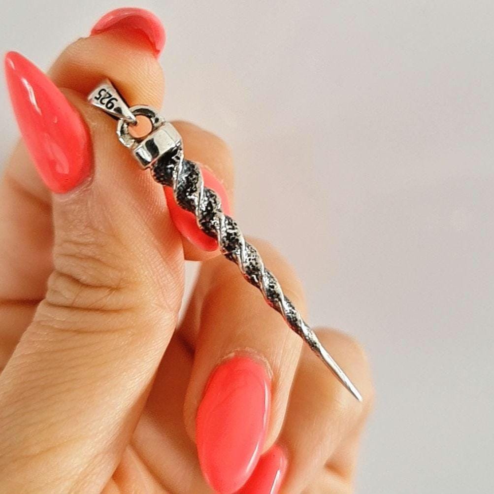 Sterling Silver Unicorn Horn Necklace: Handmade Mythology Charm