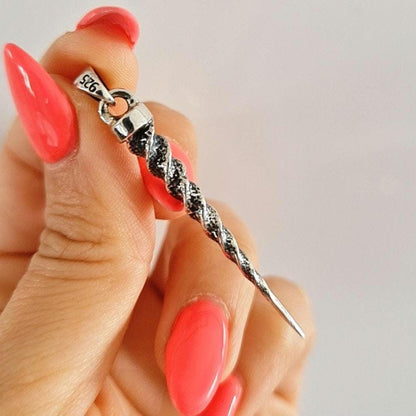 Sterling Silver Unicorn Horn Necklace: Handmade Mythology Charm