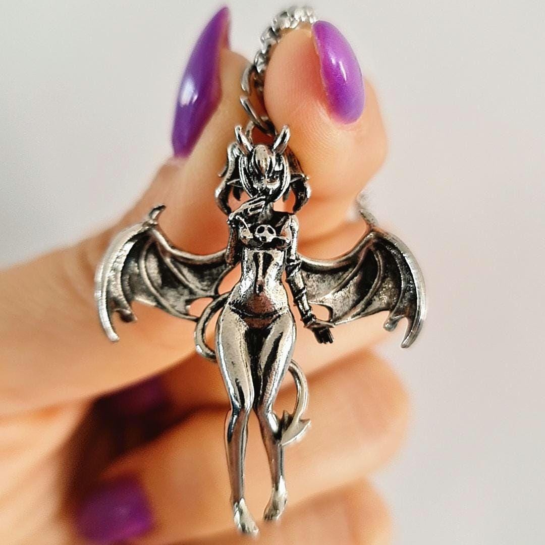 Devil Batgirl Necklace -Cosplay anime girl Batgirl-Batwoman- Batman whimsical