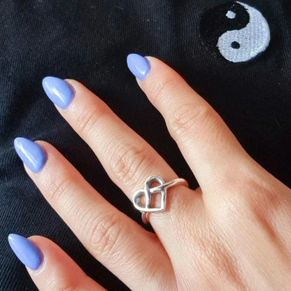 Handmade Sterling Silver Heart Knot Ring: Minimalist Love Jewelry