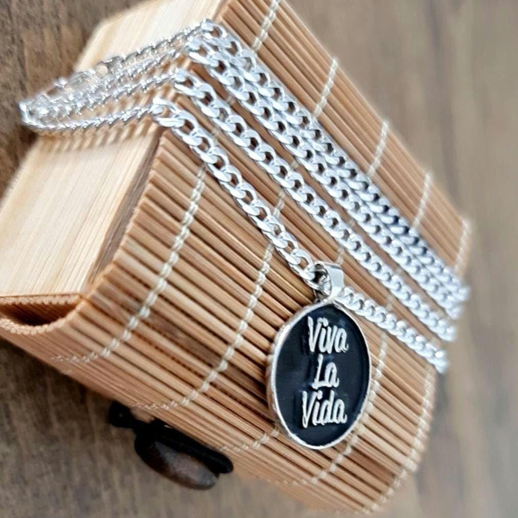 Viva la Vida Sterling Silver Pendant: Frida Kahlo Inspired