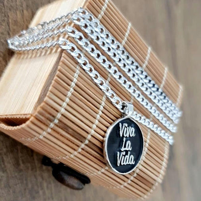 Viva la Vida Sterling Silver Pendant: Frida Kahlo Inspired