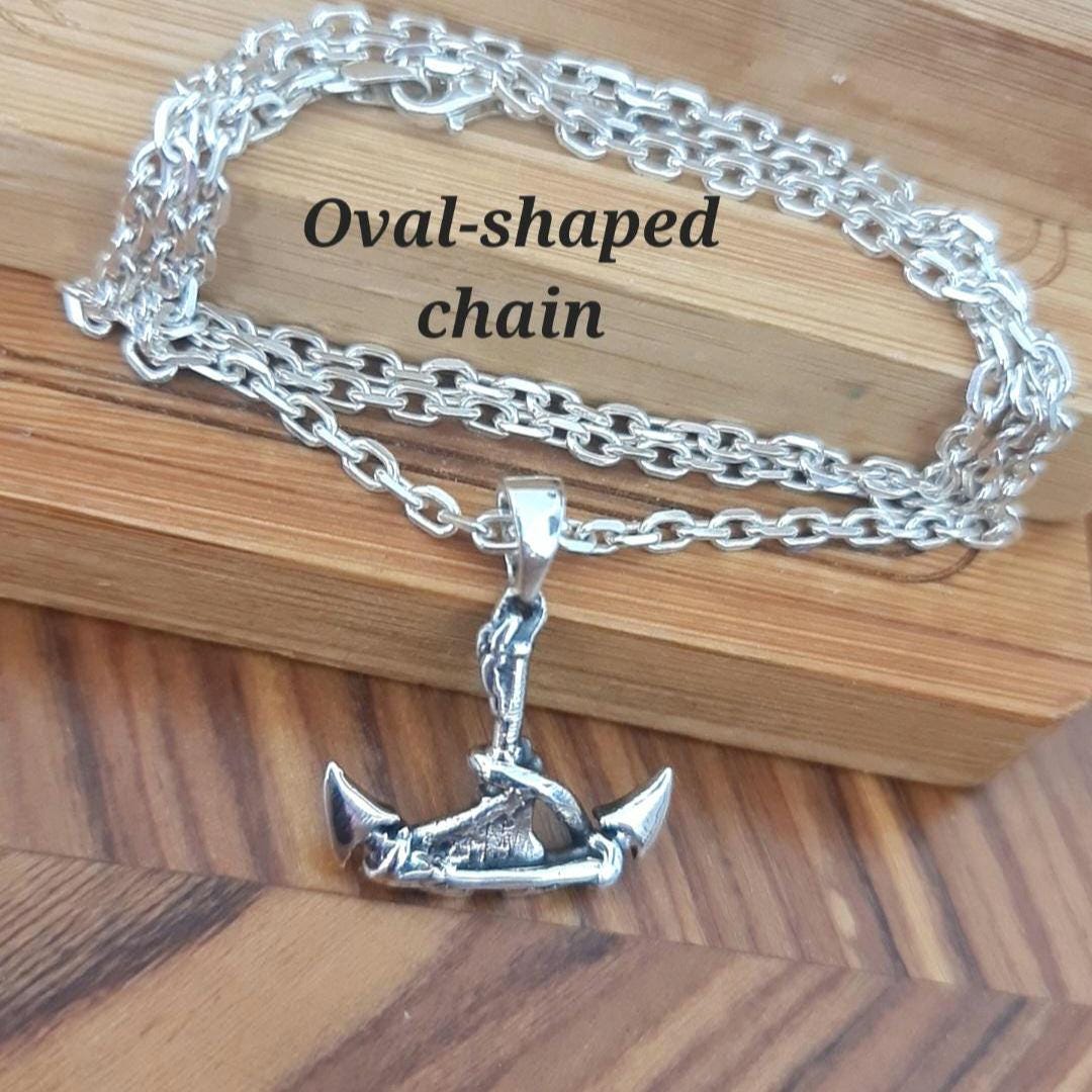 Sterling Silver Nautilus Anchor Pendant: League of Legends Gamer Necklace