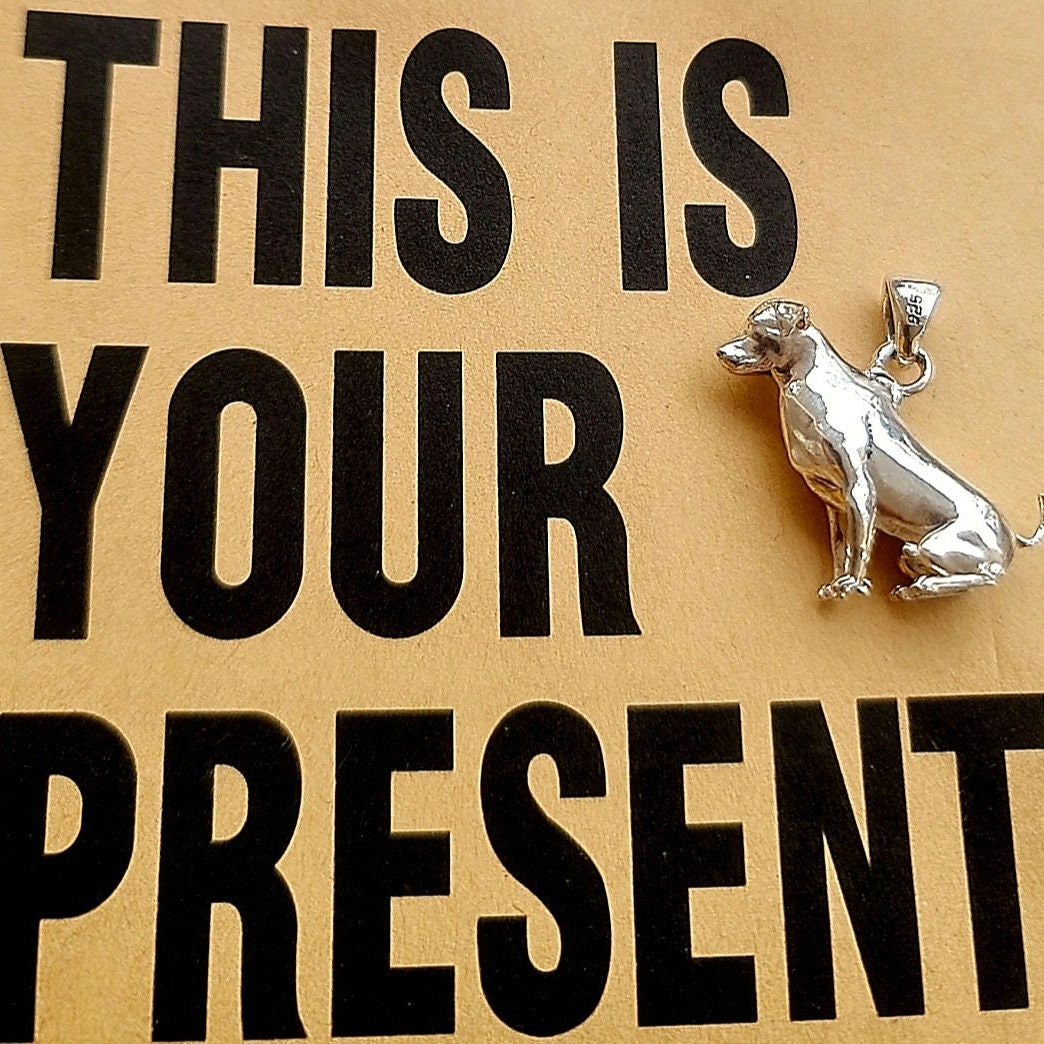 Handmade Labrador Retriever Pendant: Minimalist Sterling Silver Dog Silhouette