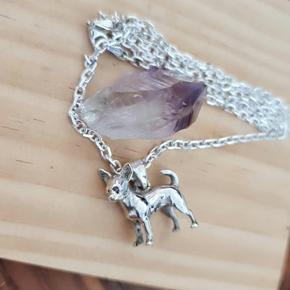 Handmade Chihuahua Pendant: 925 Sterling Silver Dog Lover Gift
