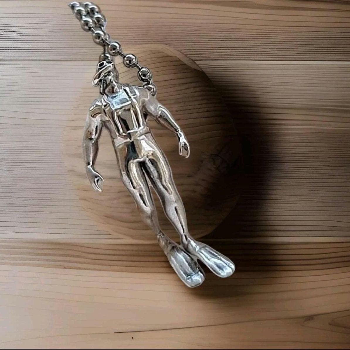Handcrafted Sterling Silver Scuba Diver Pendant