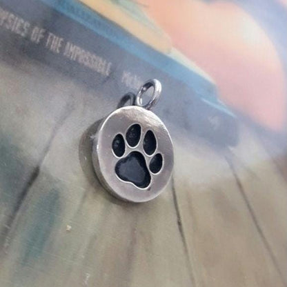 Handmade Sterling Silver Dog Paw Print Pendant - Minimalist Necklace