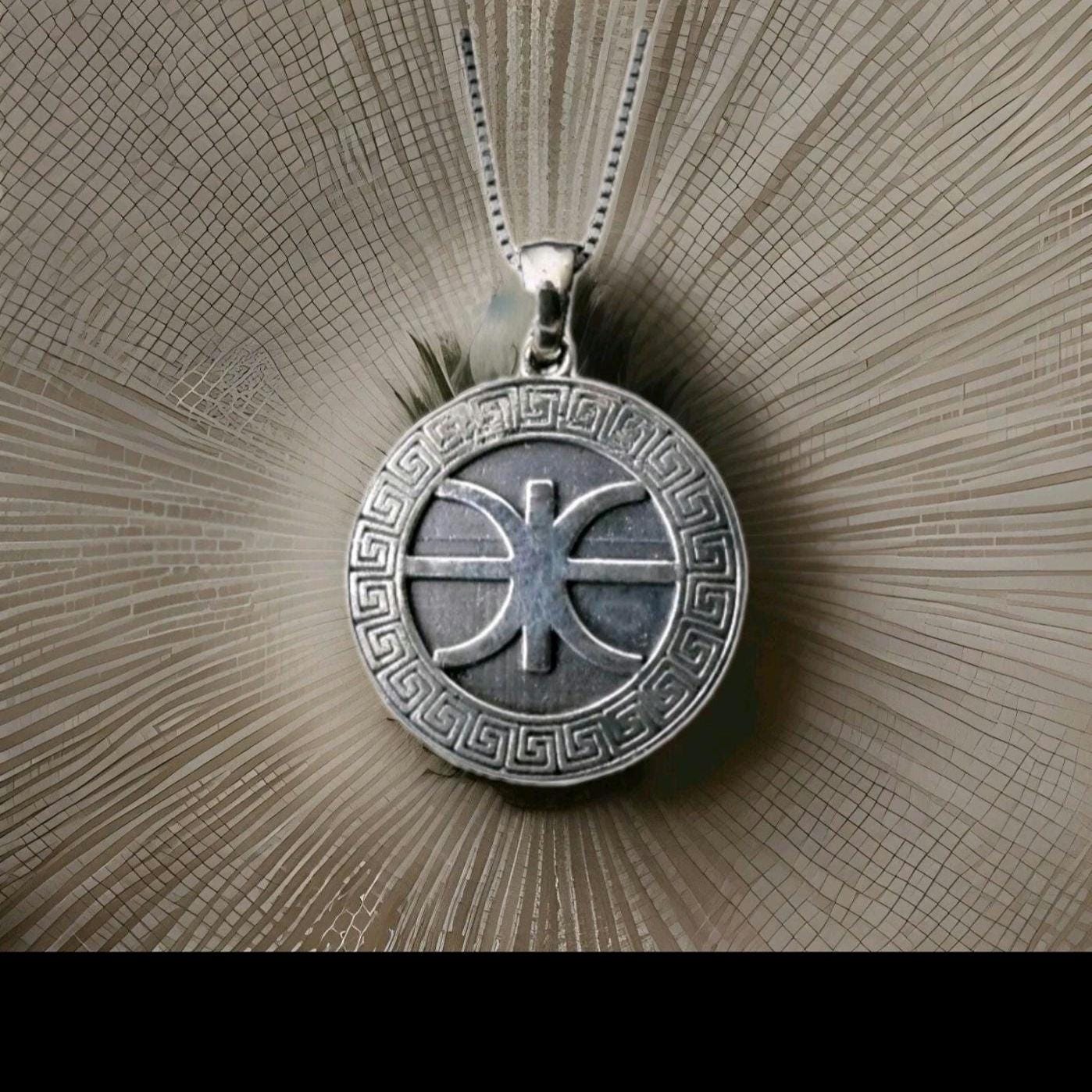 Delphic Epsilon Pendant - Authentic Greek Symbol - Handmade 925 Silver -