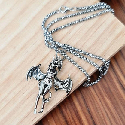 Devil Batgirl Necklace -Cosplay anime girl Batgirl-Batwoman- Batman whimsical
