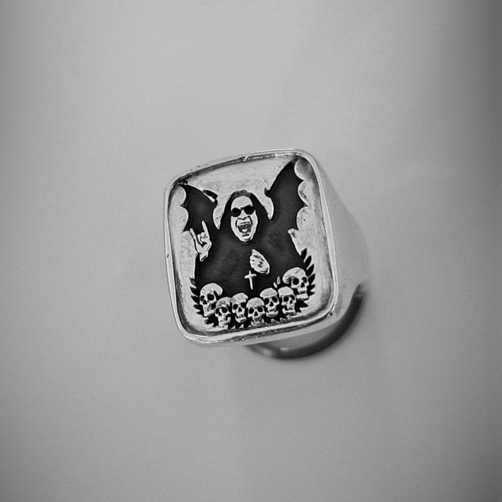 Ozzy Osbourne  Tribute Ring Sterling Silver Signet Ring: Gothic  Jewelry- LIMITED EDITION