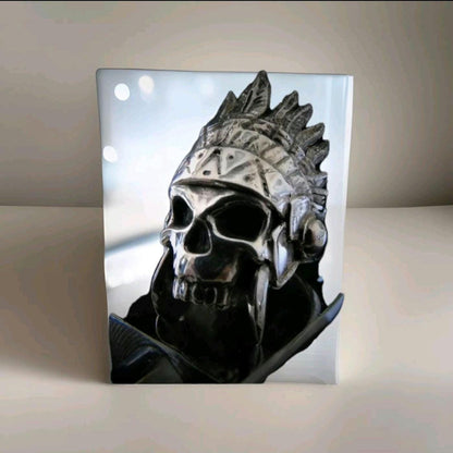 Handmade 925 Sterling Silver Native American Skull Ring: Gothic Chief Indian