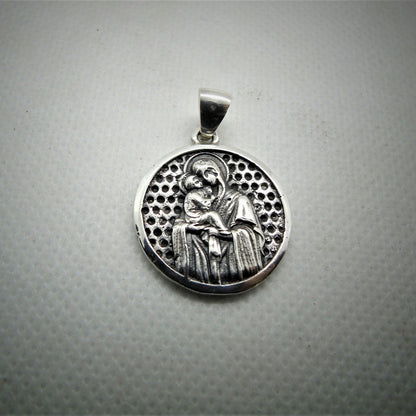 Handmade Sterling Silver Virgin Mary Pendant: Religious Icon