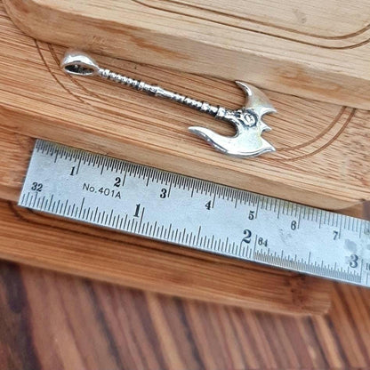 Sterling Silver Darius Axe Pendant: Handmade League of Legends Necklace