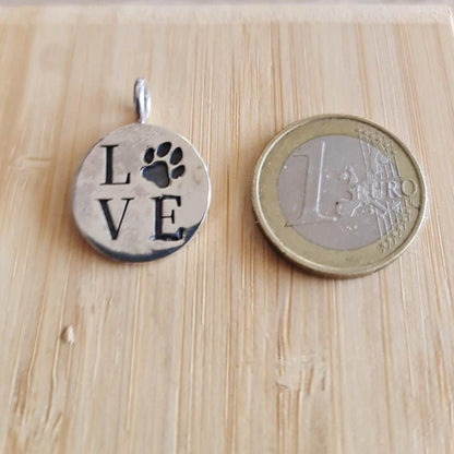 Handmade Silver Paw Print Pendant: Minimalist Pet Lover Necklace