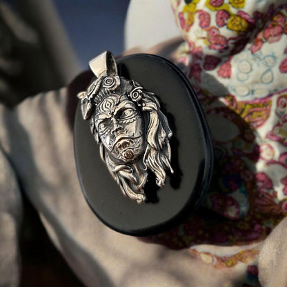 Catrina Pendant • Sugar Skull Necklace • Dia De Los Muertos Jewelry • Gothic Mexican Sterling Silver