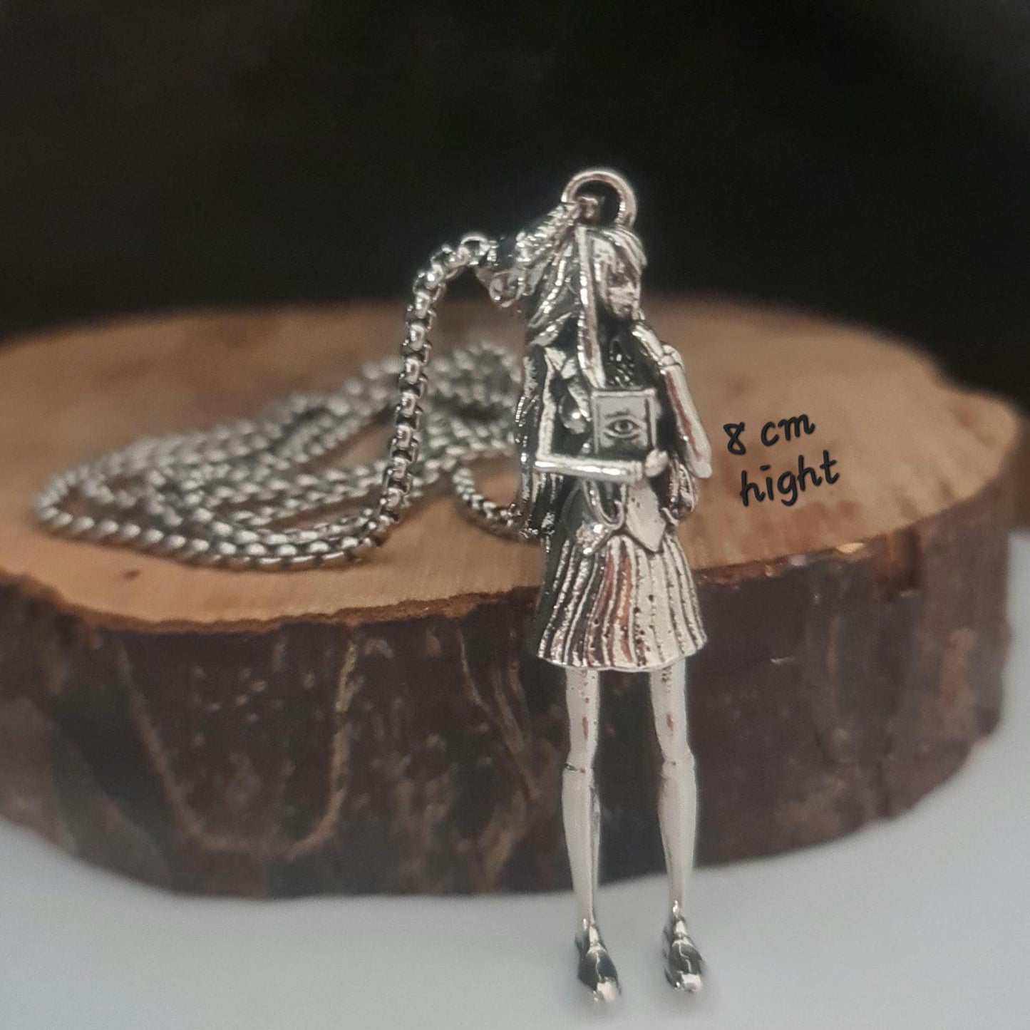 Oversized  school girl Necklace ,Cosplay anime girl ,Cartoon style,  statement 8 cm 5 in