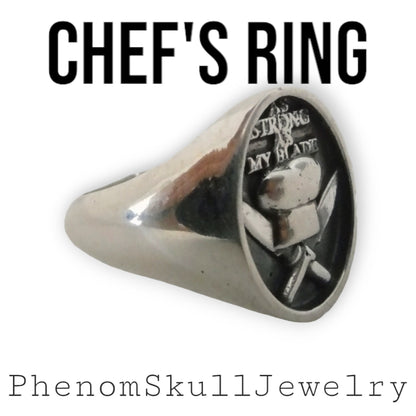 Handmade 925 Sterling Silver Chef Ring: Culinary Gift