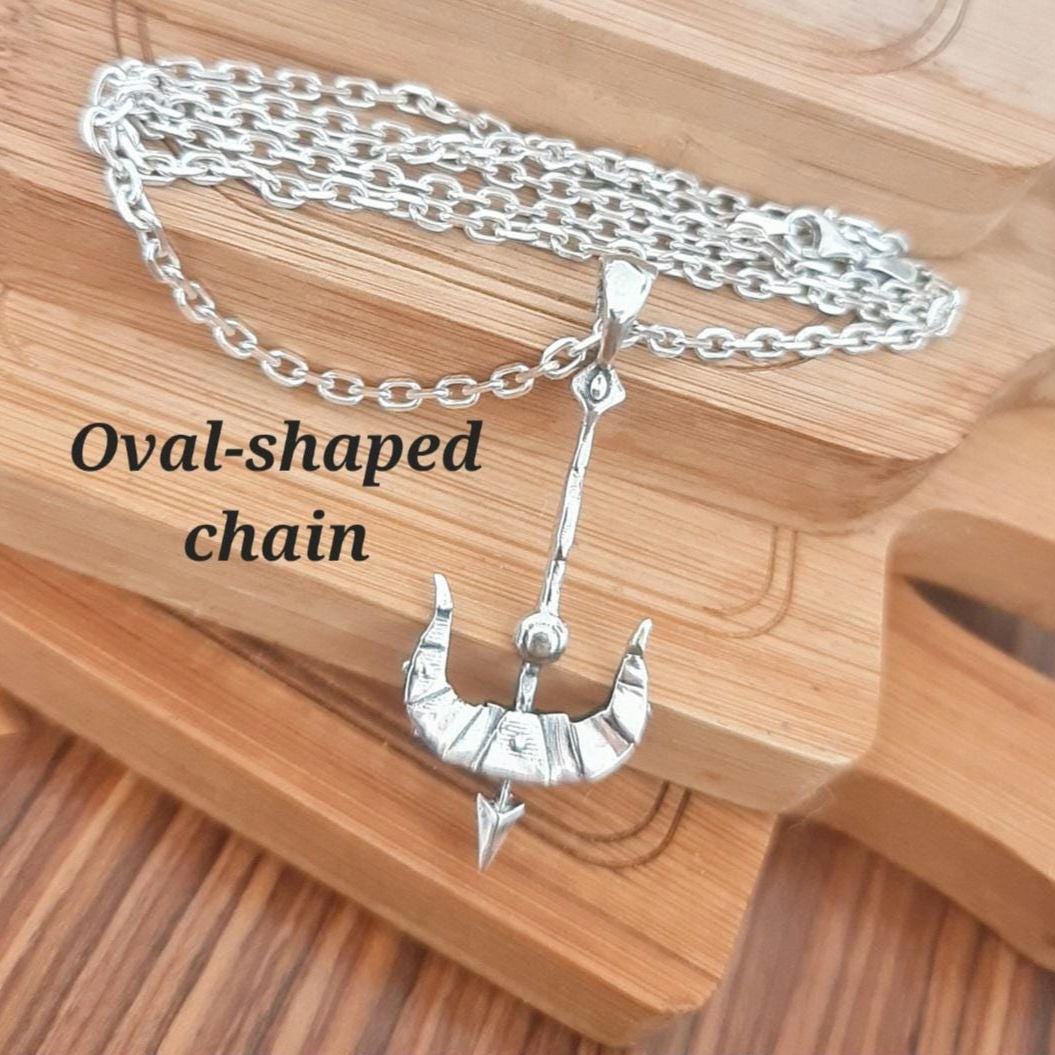 Sterling Silver Vayne Crossbow Pendant: Handmade LoL Gamer Necklace