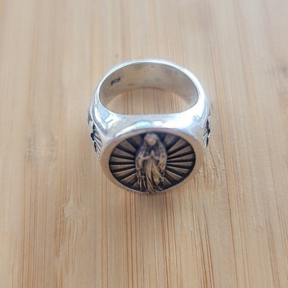 Virgin Mary's Embrace Ring - Holy Mother's Love  - Sterling Silver 925 -  Christian jewelry