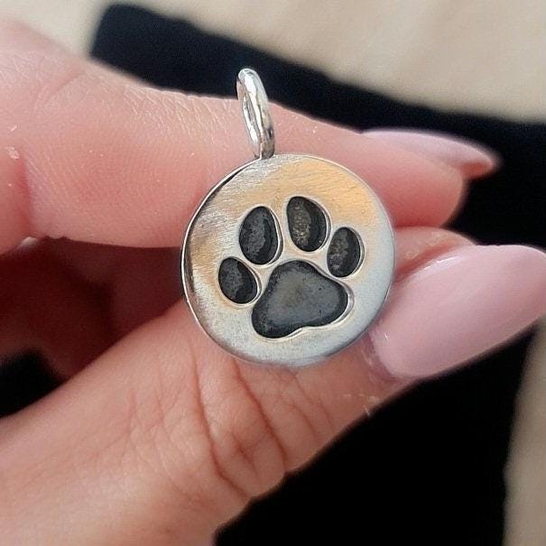 Handmade Sterling Silver Dog Paw Print Pendant - Minimalist Necklace