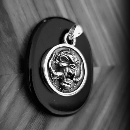 Motorhead Snaggletooth War Pig Pendant-Solid 925  Sterling Silver-Heavy Duty Design for the Ultimate Rockstar -
