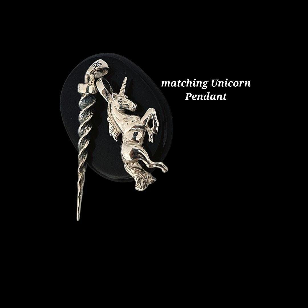 Sterling Silver Unicorn Horn Necklace: Handmade Mythology Charm