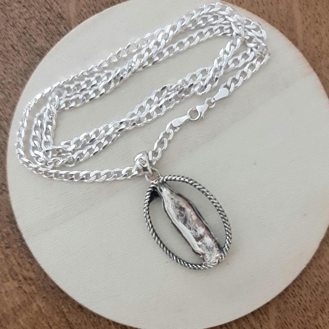 Handmade 925 Silver Santa Muerte Scythe Pendant Necklace: Gothic Style