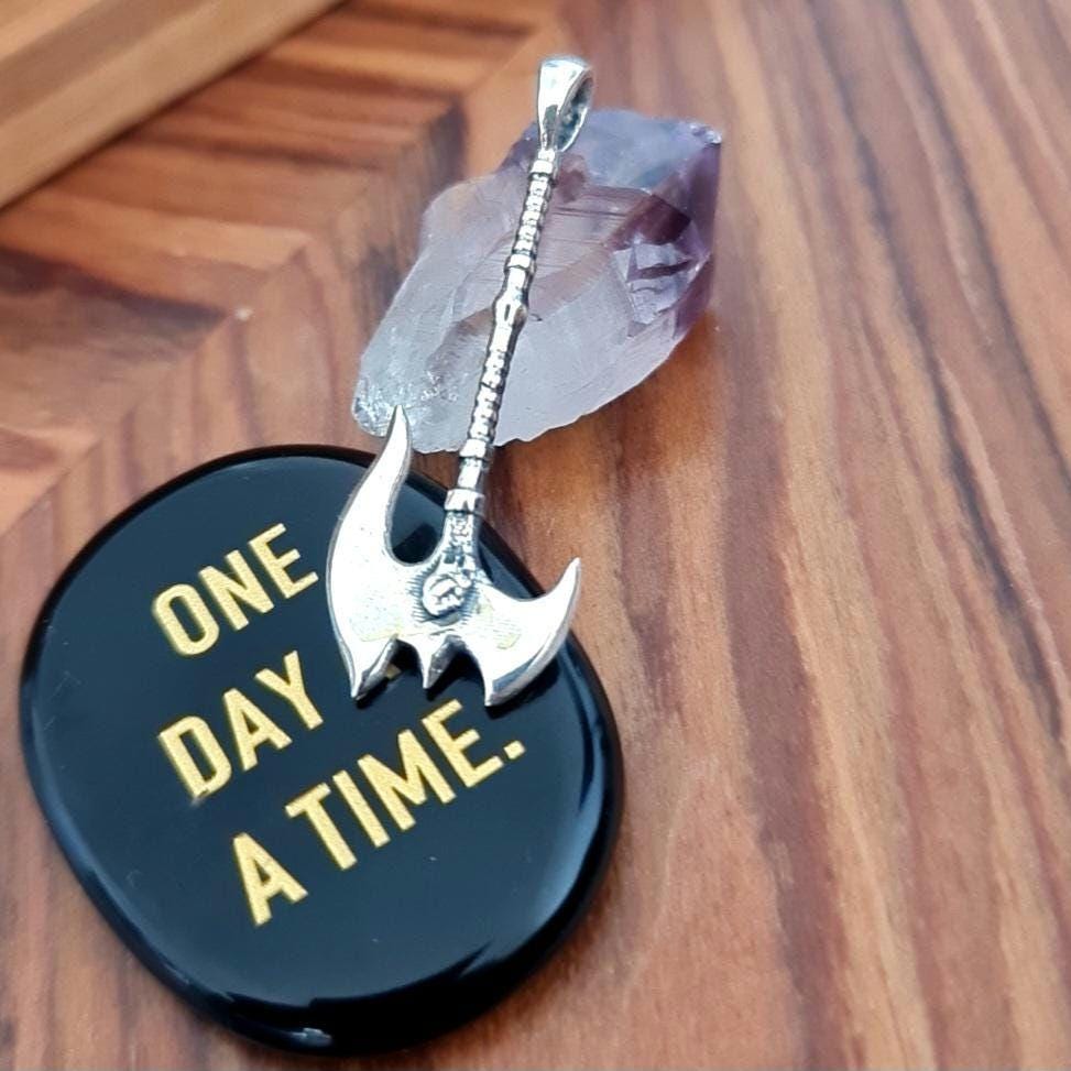 Sterling Silver Darius Axe Pendant: Handmade League of Legends Necklace