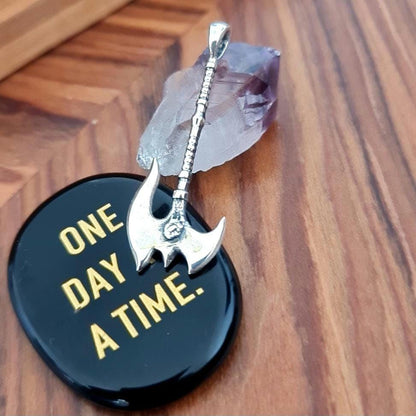 Sterling Silver Darius Axe Pendant: Handmade League of Legends Necklace