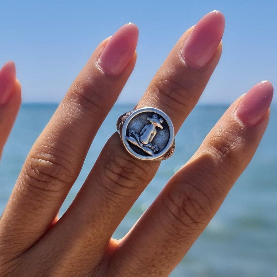 Handmade 925 Silver Yoga Frog Ring: Meditation Jewelry