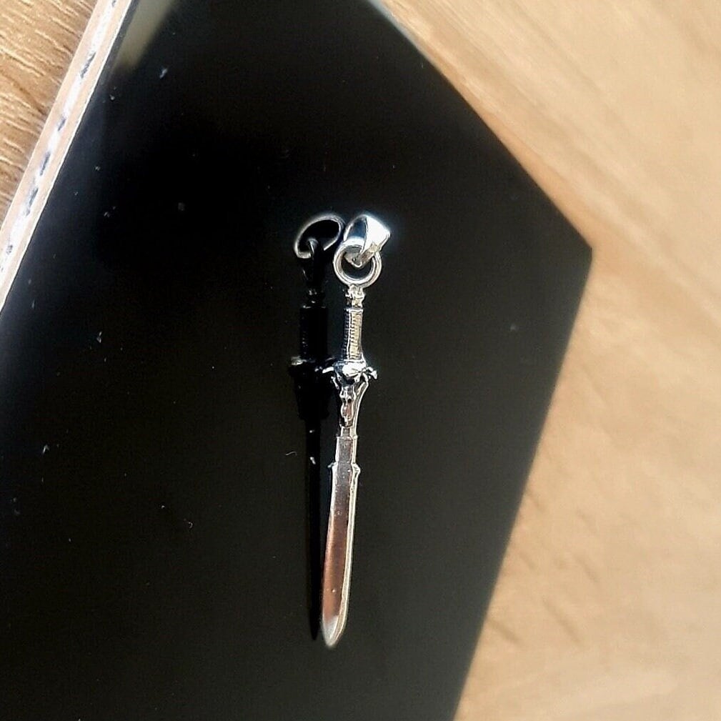 Handmade Sterling Silver Anduin Lothar Sword Pendant - Warcraft Jewelry