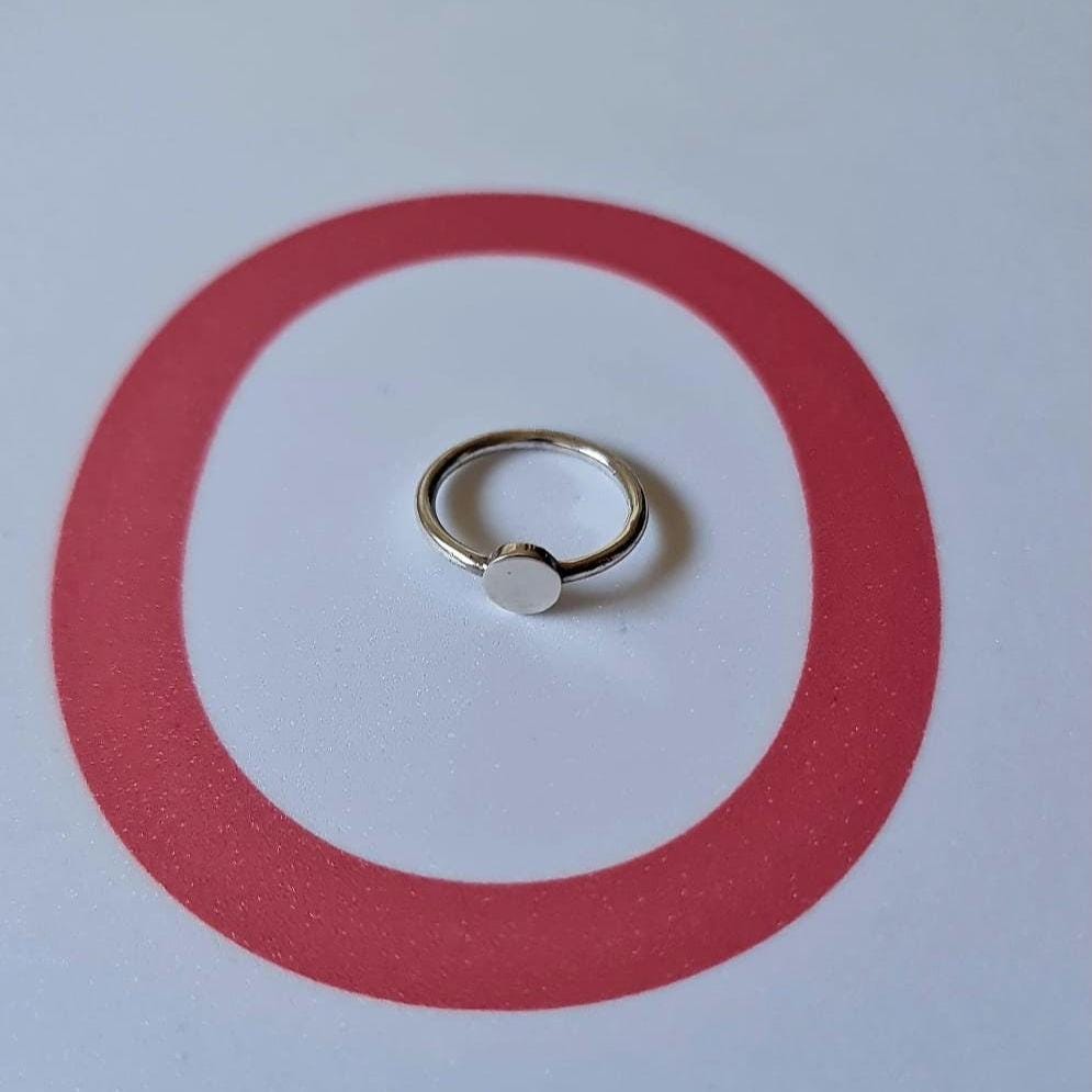 Handmade Sterling Silver Circle Ring: Minimalist Geometric Jewelry
