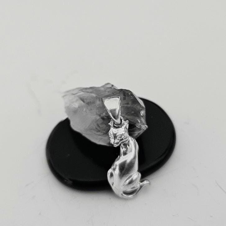 Handcrafted Sterling Silver Cat Pendant: Animal Lover Jewelry