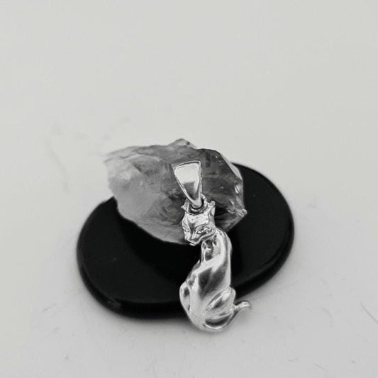 Handcrafted Sterling Silver Cat Pendant: Animal Lover Jewelry