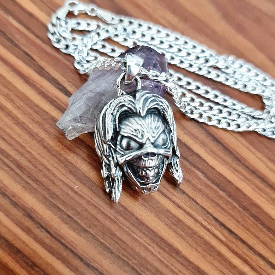 Iron Maiden Eddie Killers Pendant, Skull Pendant, Biker - Rock  - Heavy metal  statement charm Sterling silver