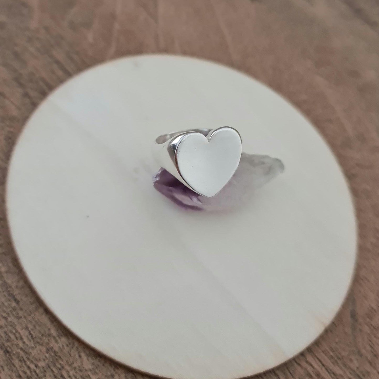 Handmade Sterling Silver Heart Ring: Minimalistic design