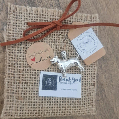 Silver American Staffordshire Terrier Dog figurine Pendant with Unique Design-solid & sturdy S