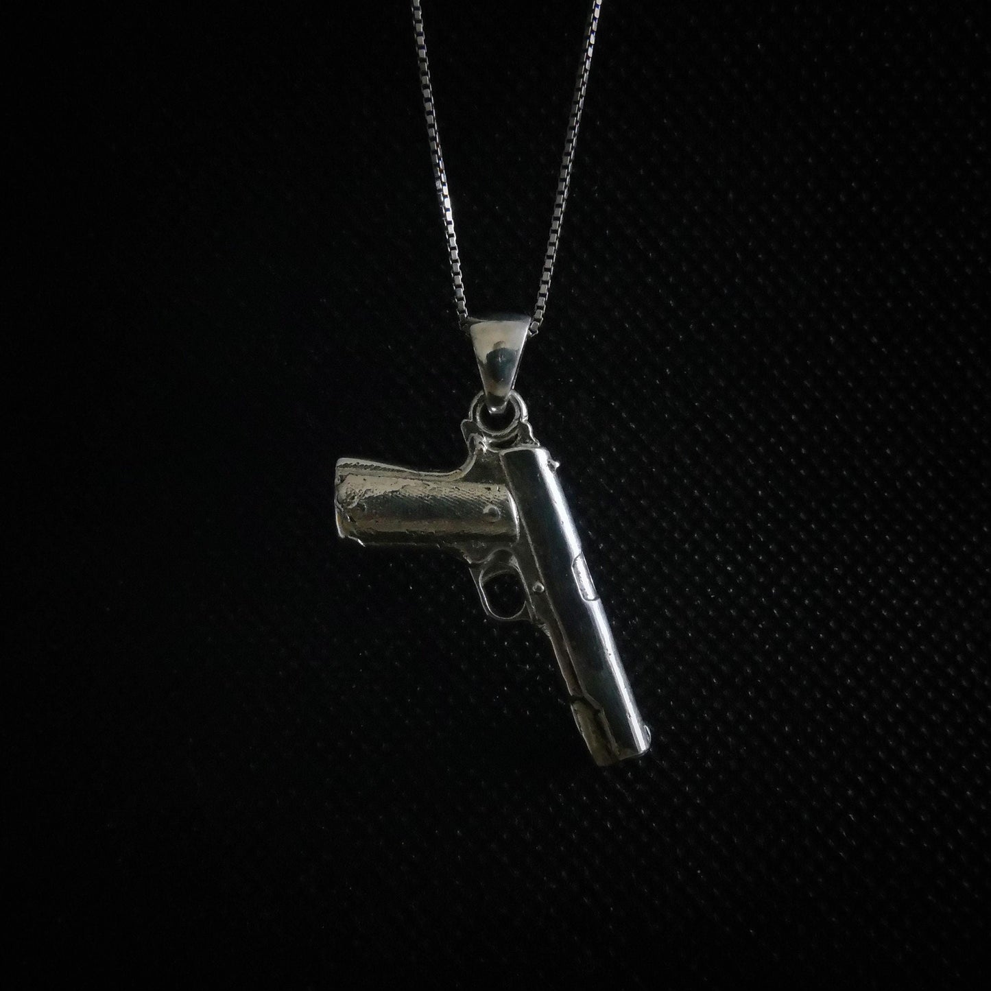 Gun Pendant / Colt 1911 Handgun / Rapper Necklace Jewelry / Hip Hop Silver/Gift for Rapper Boy/