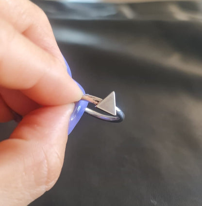 Sterling Silver Triangle Ring: Minimalist Geometric Jewelry