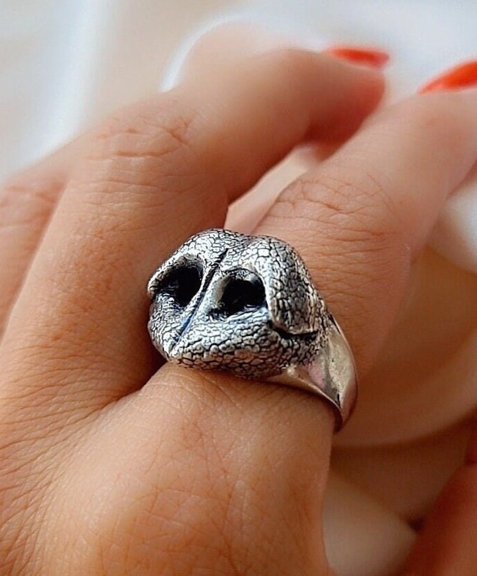 Sterling Silver Dog Nose Ring Jewelry for Dog Lovers  Accurate and detailed dog nose design