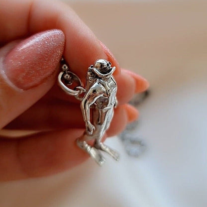 Sterling Silver Scuba Diver Pendant anatomically accurate