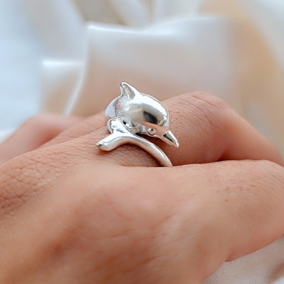 Handmade Silver 925 Dolphin Ring: Summer Sea Jewelry