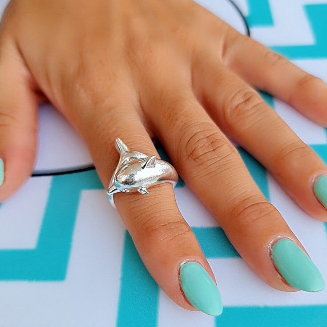Handmade Silver 925 Dolphin Ring: Summer Sea Jewelry