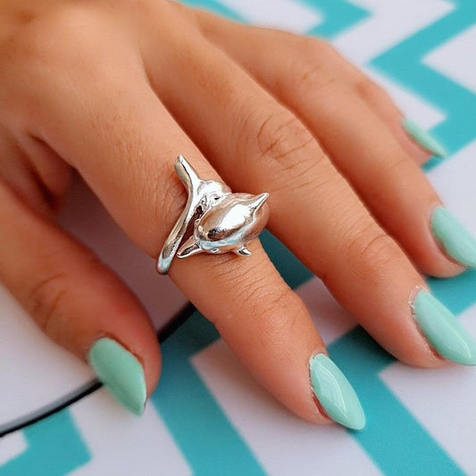 Handmade Silver 925 Dolphin Ring: Summer Sea Jewelry