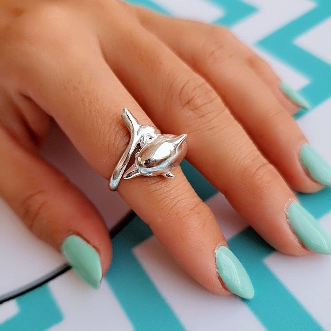 925 Silver Dolphin Ring: Summer Sea Jewelry